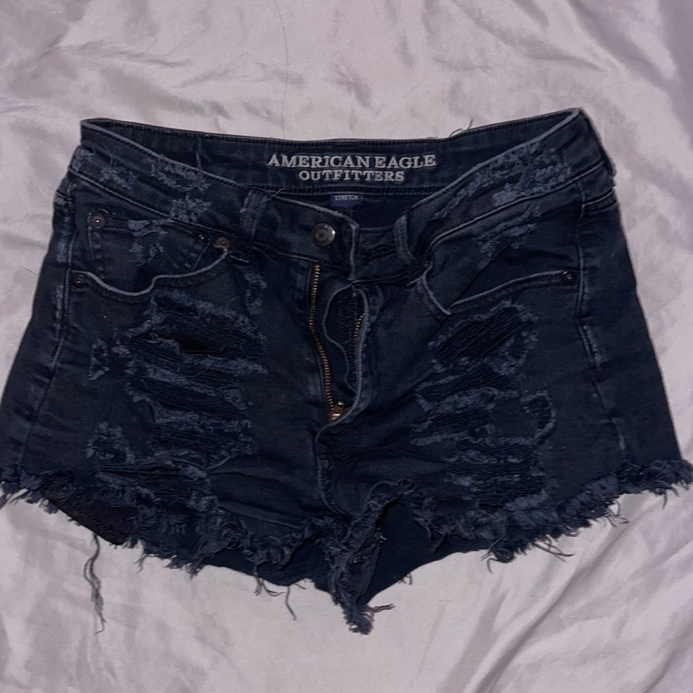 American eagle black jean shorts